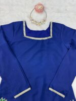 Blue Color American Silk Fabric Thread With Sequence Work Farshi Style Palazzo Suit