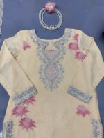 Cream Color Rayon Fabric Thread With Sequence Work Farshi Style Palazzo Suit