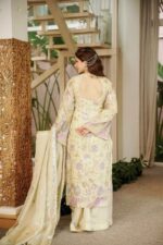 Cream Color Vichitra Silk Fabric Thread With Sequence Work Palazzo Suit