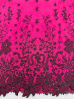 Dark Pink Color Roman Silk Fabric Thread With Sequence Work Suit