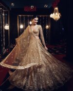 Gold Color Kasturi Silk Georgette Fabric Sequence Work Lehenga
