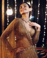 Gold Color Kasturi Silk Georgette Fabric Sequence Work Lehenga