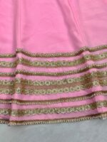 Light Pink Color Natural Crepe Fabric Coding With Pearl Work Anarkali Suit