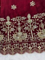 Maroon Color Fendi Silk Fabric Thread With Sequence Work Anarkali Suit