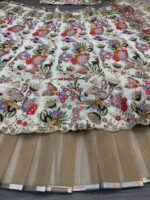 Multi Color Faux Georgette Fabric Coding Jari With Sequence Work Lehenga