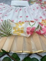 Multi Color Tabby Silk Fabric Floral Print Work Lehenga