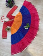 Navratri Special Multi Color Faux Georgette Fabric Real Mirror Work Gown