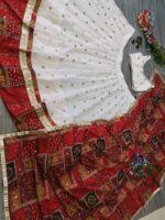 Navratri Special White Color Georgette Fabric Sequence With Foil Mirror Work Lehenga