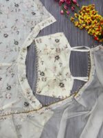 Off White Color Tabby Silk Fabric Rainbow Sequence Work Lehenga
