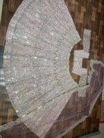 Onion Color Net Fabric Coding With Sequence Work Lehenga