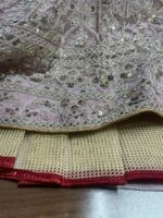 Onion Color Net Fabric Coding With Sequence Work Lehenga