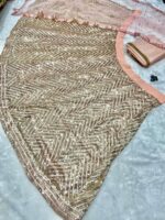 Peach Color Georgette Fabric Sequence With Jari Work Lehenga
