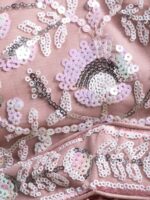 Pink Color Soft Net Fabric Thread With Multiple Sequence Work Lehenga