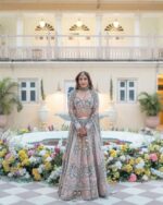 Pista Color Kasturi Silk Fabric Sequence With Pearl Work Lehenga