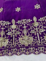 Purple Color Fendi Silk Fabric Thread With Sequence Work Anarkali Suit