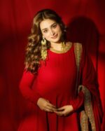 Red Color Vichitra Silk Fabric Thread With Sequence Work Gown