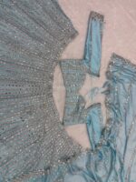 Sky Blue Color Rangoli Silk Fabric Foil Mirror Work Lehenga