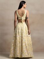 Yellow Color Soft Net Fabric Thread With Multiple Sequence Work Lehenga