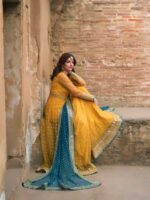Yellow Color Soft Net Fabric Thread With Sequence Work Lehenga Gown