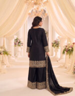 Black Color Chinon Fabric Sequence Embroidery Work Sharara Suit