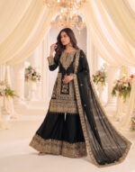 Black Color Chinon Fabric Sequence Embroidery Work Sharara Suit