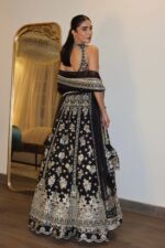 Black Color Chinon Silk Fabric Jari With Sequence Work Lehenga