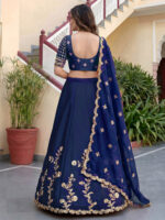 Blue Color Rangoli Silk Fabric Jari And Dori With Sequence Embroidery Work Lehenga