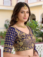 Blue Color Rangoli Silk Fabric Jari And Dori With Sequence Embroidery Work Lehenga