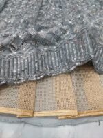 Grey Color Butterfly Net Fabric Jari With Rainbow Dual Sequence Work Lehenga