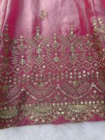 Light Peach Color Fendi Silk Fabric Thread With Sequence Work Gown
