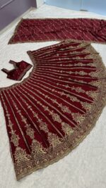 Maroon Color Kasturi Silk Fabric Sequence With Jari Work Lehenga