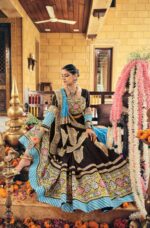 Navratri Special Black Color Rayon Fabric Embroidery With Mirror Work Lehenga