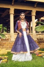 Navratri Special Blue Color Pure Cotton Fabric Lehenga