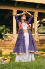 Navratri Special Blue Color Pure Cotton Fabric Lehenga