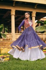 Navratri Special Blue Color Pure Cotton Fabric Lehenga