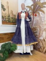 Navratri Special Blue Color Pure Cotton Fabric Lehenga