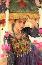 Navratri Special Blue Color Rayon Fabric Fancy Lace Work Lehenga