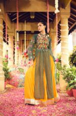 Navratri Special Green Color Rayon Fabric Fancy Lace Work Lehenga