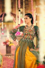 Navratri Special Green Color Rayon Fabric Fancy Lace Work Lehenga