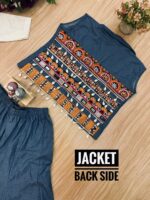 Navratri Special Multi Color Pure Cotton Jeans Fabric Real Mirror Work Koti Style Palazzo Set