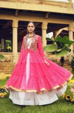 Navratri Special Pink Color Pure Cotton Fabric Lehenga
