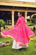 Navratri Special Pink Color Pure Cotton Fabric Lehenga