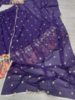 Navratri Special Purple Color Georgette Fabric Digital Print With Foil Mirror Work Lehenga