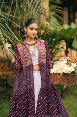 Navratri Special Wine Color Pure Cotton Fabric Lehenga