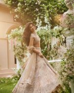 Onion Color Net Fabric Dori With Sequence Work Lehenga
