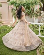 Onion Color Net Fabric Dori With Sequence Work Lehenga