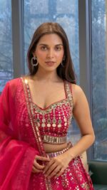 Pink Color Malai Satin Fabric Sequence With Real Mirror Work Lehenga