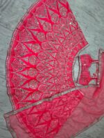 Pink Color Malai Satin Fabric Sequence With Real Mirror Work Lehenga