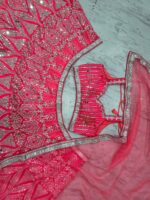 Pink Color Malai Satin Fabric Sequence With Real Mirror Work Lehenga