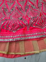 Pink Color Malai Satin Fabric Sequence With Real Mirror Work Lehenga